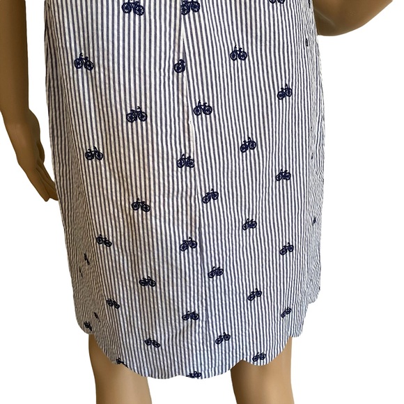 CYNTHIA ROWLEY  | BICYCLE & STRIPES SLEEVELESS SHIFT DRESS  SZ 8 - Picture 10 of 16